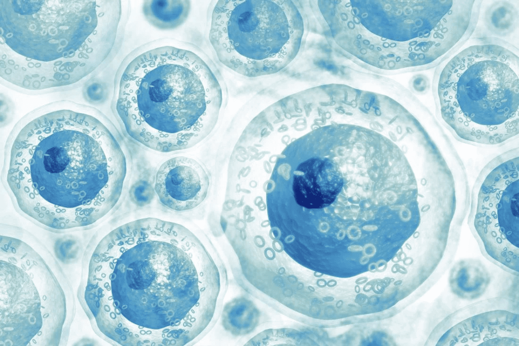 Blue stem cell illustration, representing the regenerative potential of these remarkable cells.
